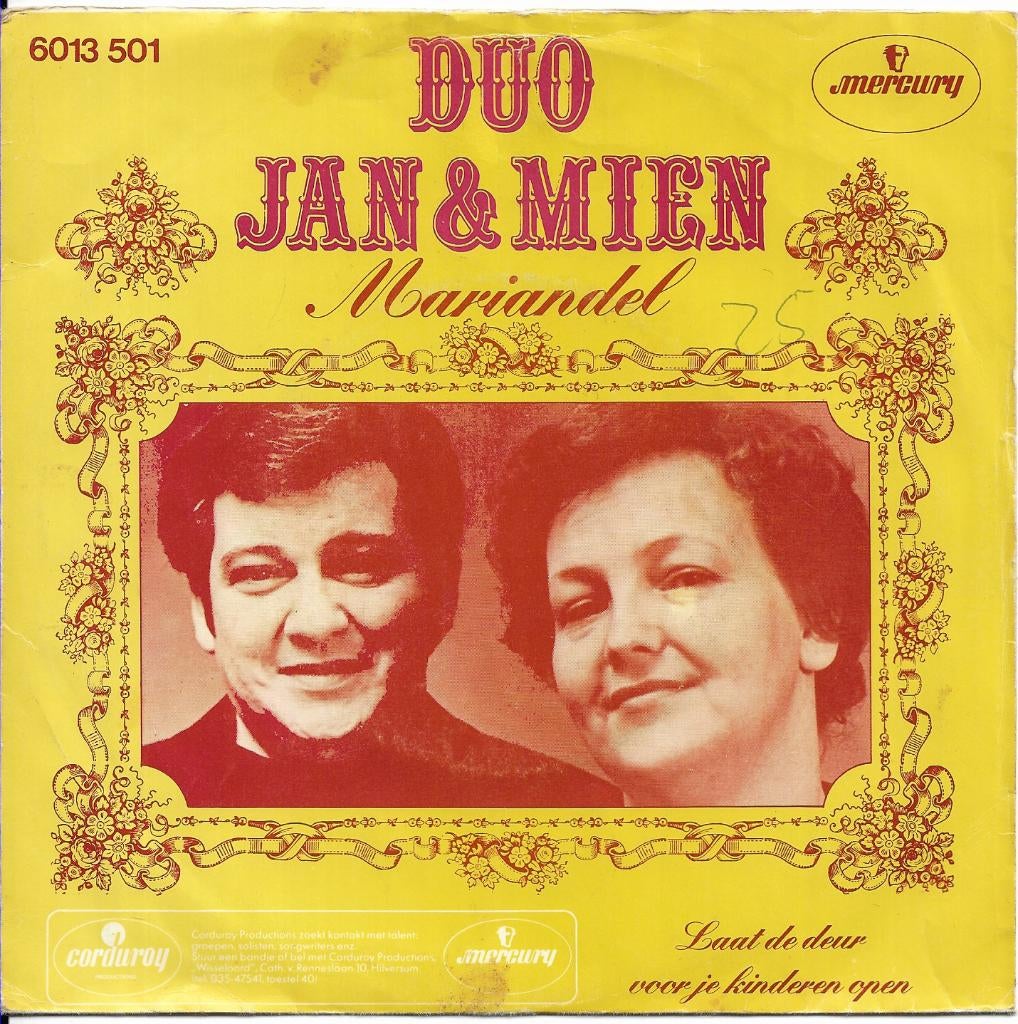 Duo Jan & Mien, Cd's en Dvd's, Vinyl Singles, 7 inch, Single, Ophalen of Verzenden, Nederlandstalig