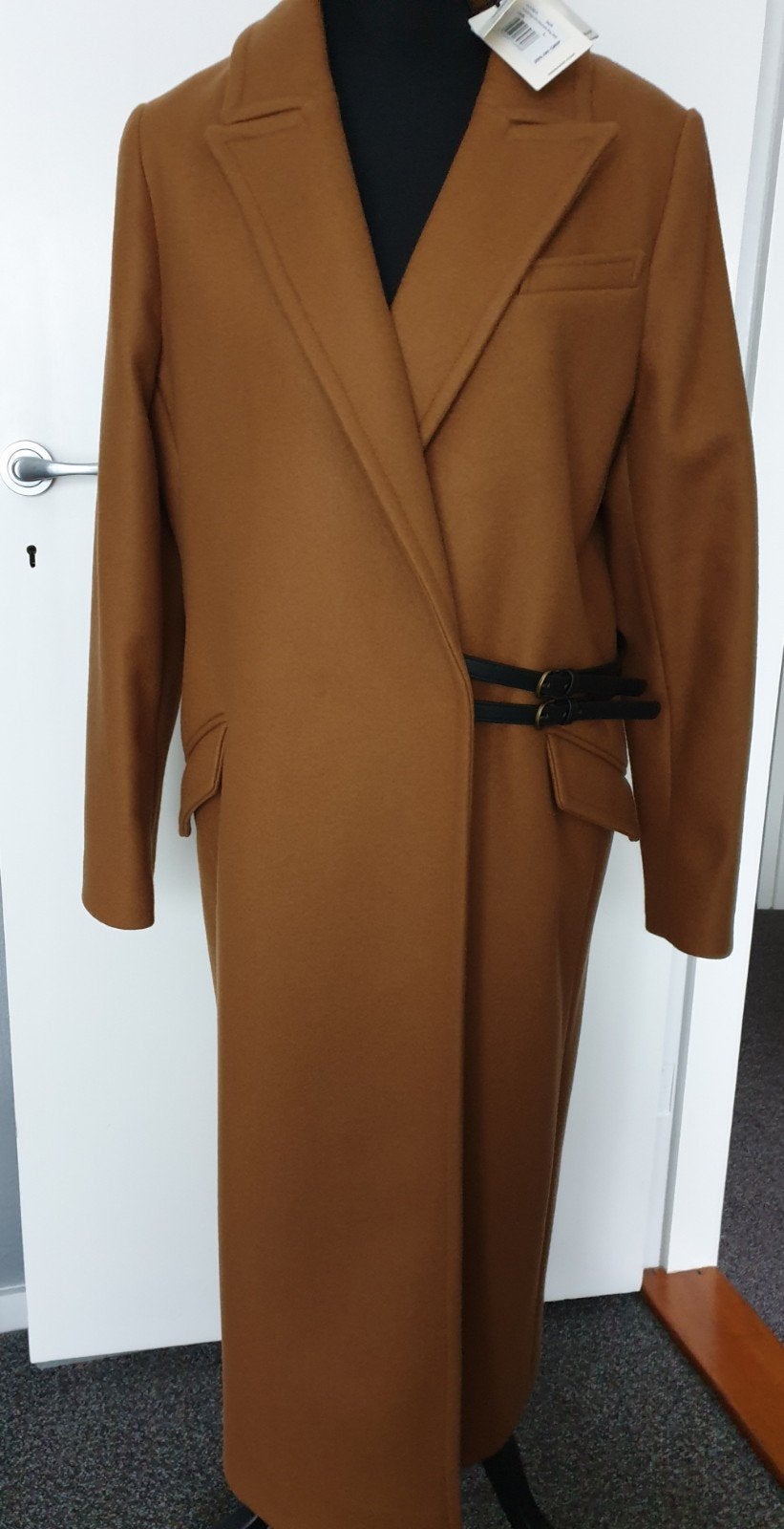 Ted Baker wollen jas Frejia Crombie, Kleding | Dames, Jassen | Winter, Bruin, Verzenden, Maat 42/44 (L), Nieuw