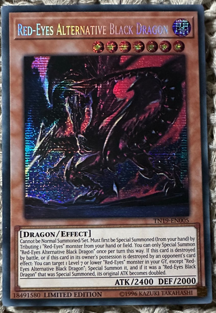 Yu-Gi-Oh! Red-Eyes Alternative Dragon TN19 Limited Promo !, Ophalen of Verzenden, Zo goed als nieuw, Losse kaart, Foil