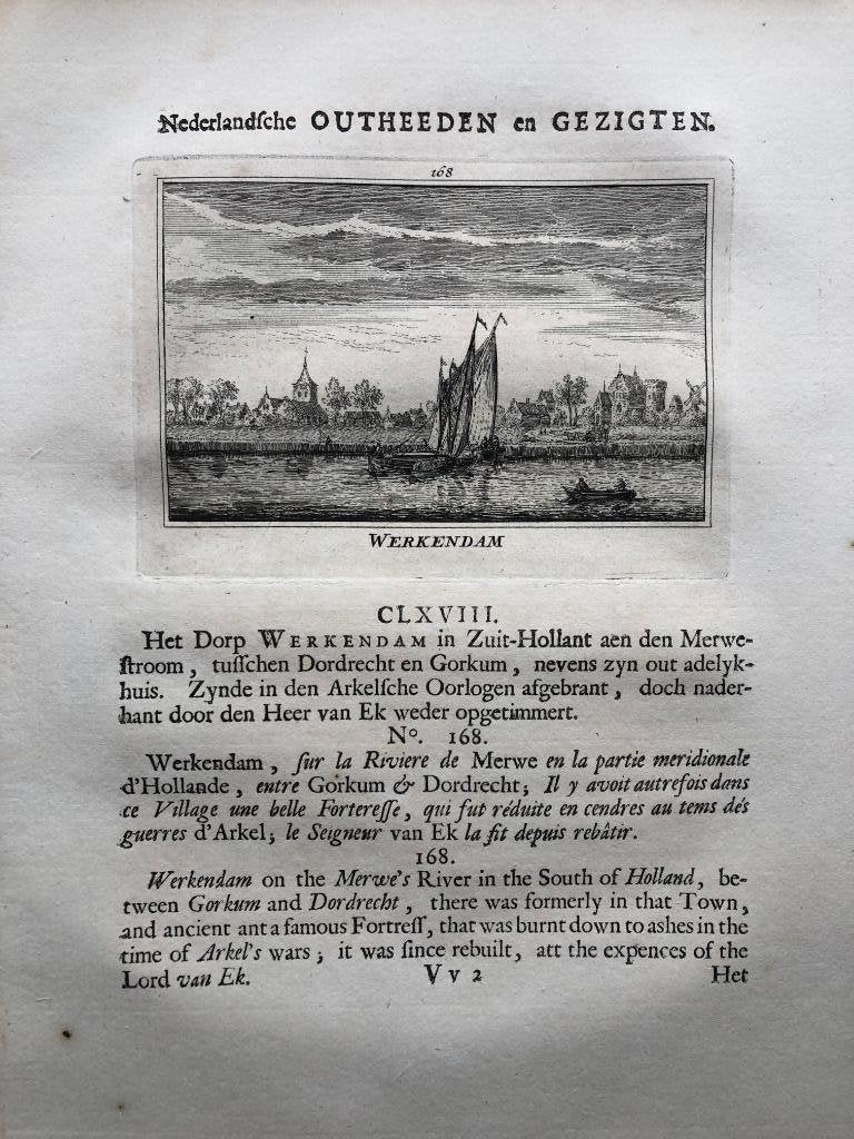 168 / Werkendam Kopergravure 1732, Ophalen of Verzenden