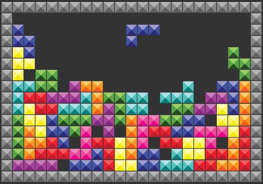 Tetris Game fotobehang, Game behang, Gamekamer, Verzenden, Nieuw