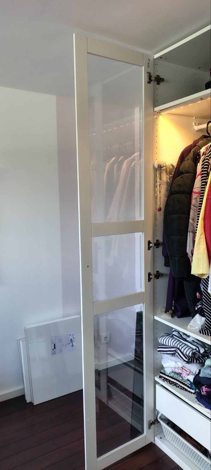 Ikea PAX deuren Tyssedal wit/glas, Ophalen, 200 cm of meer, 50 tot 100 cm, Minder dan 25 cm