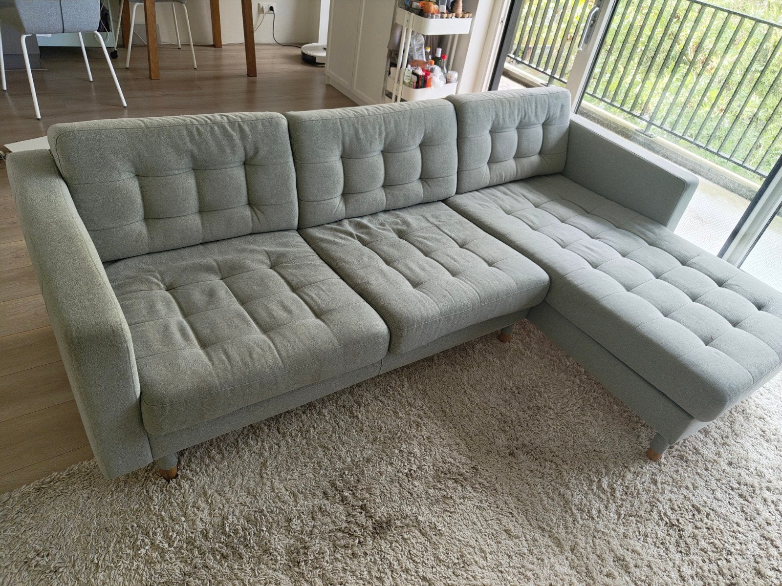 IKEA landskrona hoekbank, Huis en Inrichting, Ophalen, 250 tot 300 cm, 100 tot 125 cm, Hoekbank