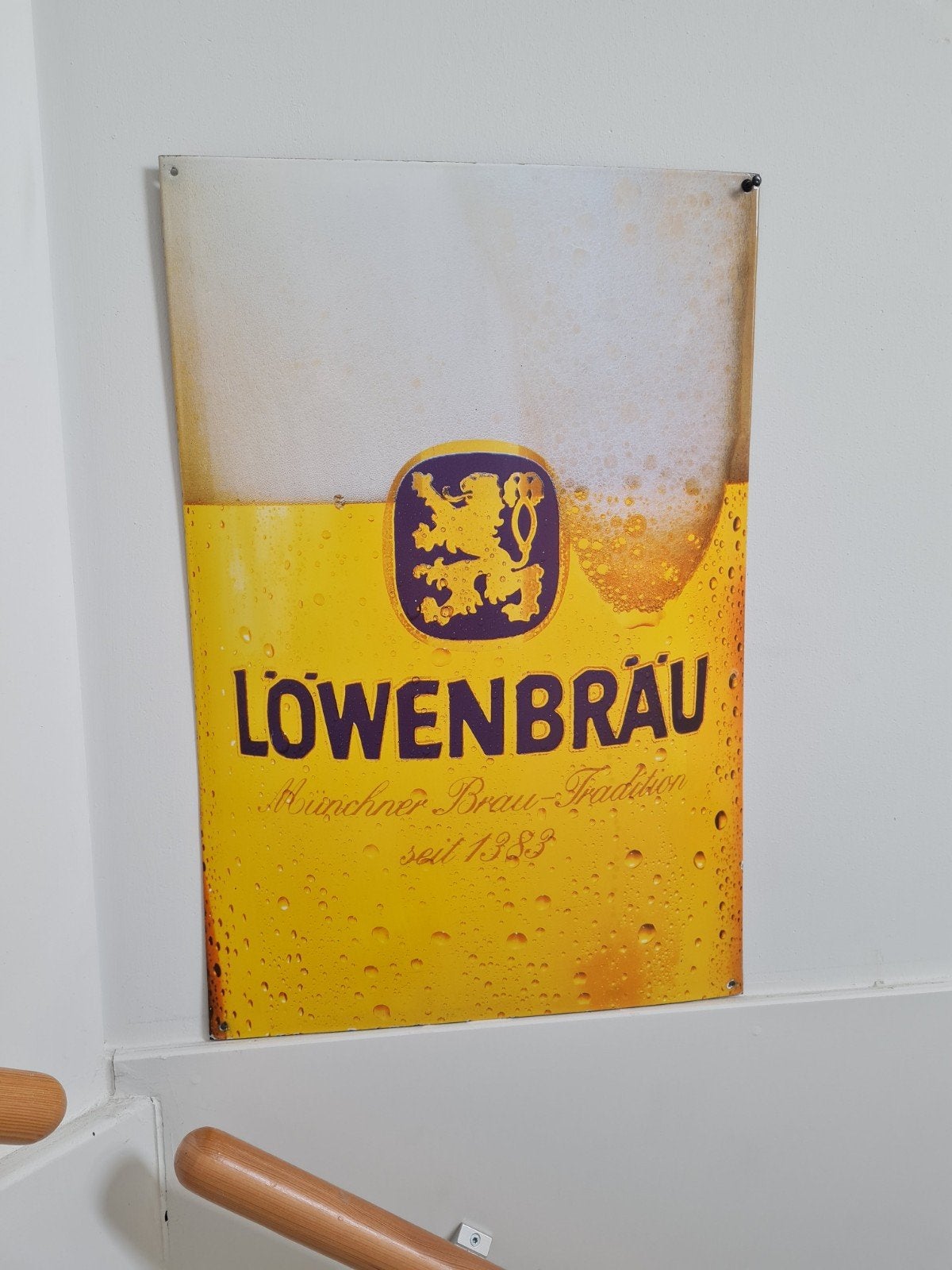 emaille bord lowenbrau, Ophalen of Verzenden