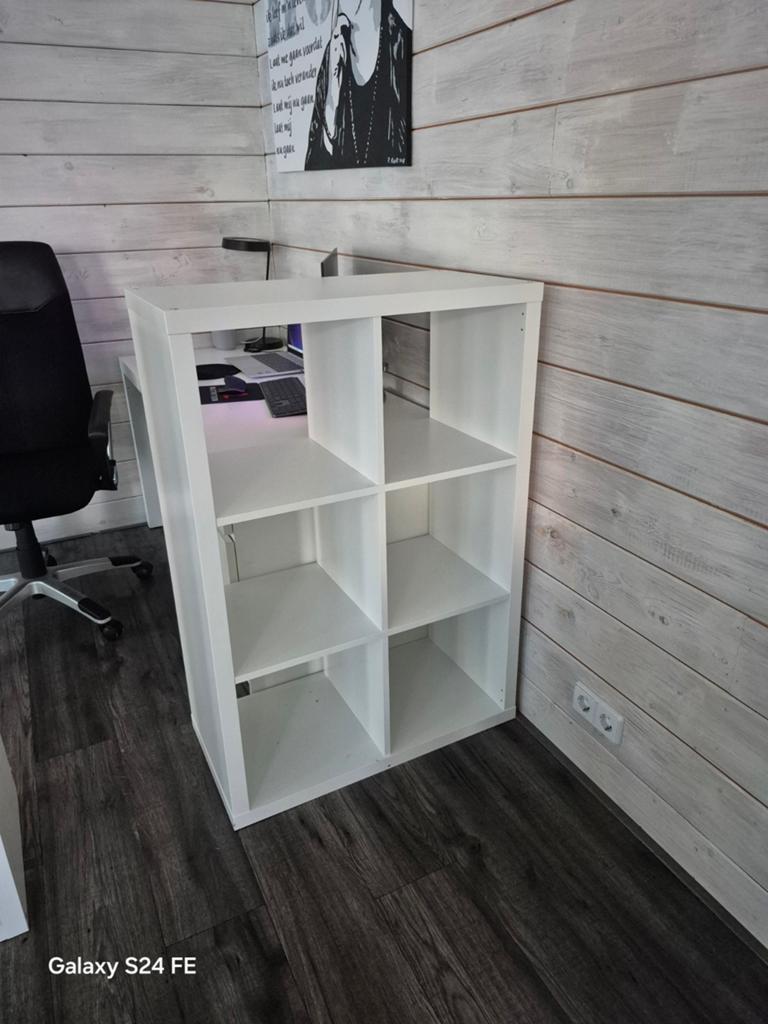 Witte IKEA Kallax kast 2x3 vakken, Met plank(en), Gebruikt, Modern, Scandinavisch, 100 tot 150 cm