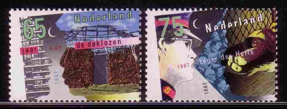 Nederland 1987 1368/1369 Daklozen & Leger des Heils Postfris, Postzegels en Munten, Ophalen of Verzenden, Na 1940, Postfris
