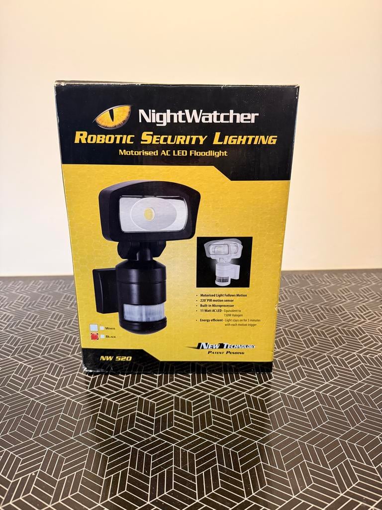 Nightwatcher NW520 Robotische Beveiligingslamp - Nieuw, Tuin en Terras, Buitenverlichting, Overige materialen, Led, Overige typen