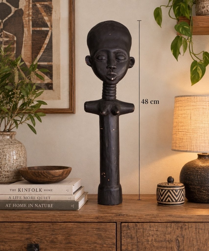 Groot Afrikaans vrouwenbeeld – houten sculptuu, Ophalen of Verzenden