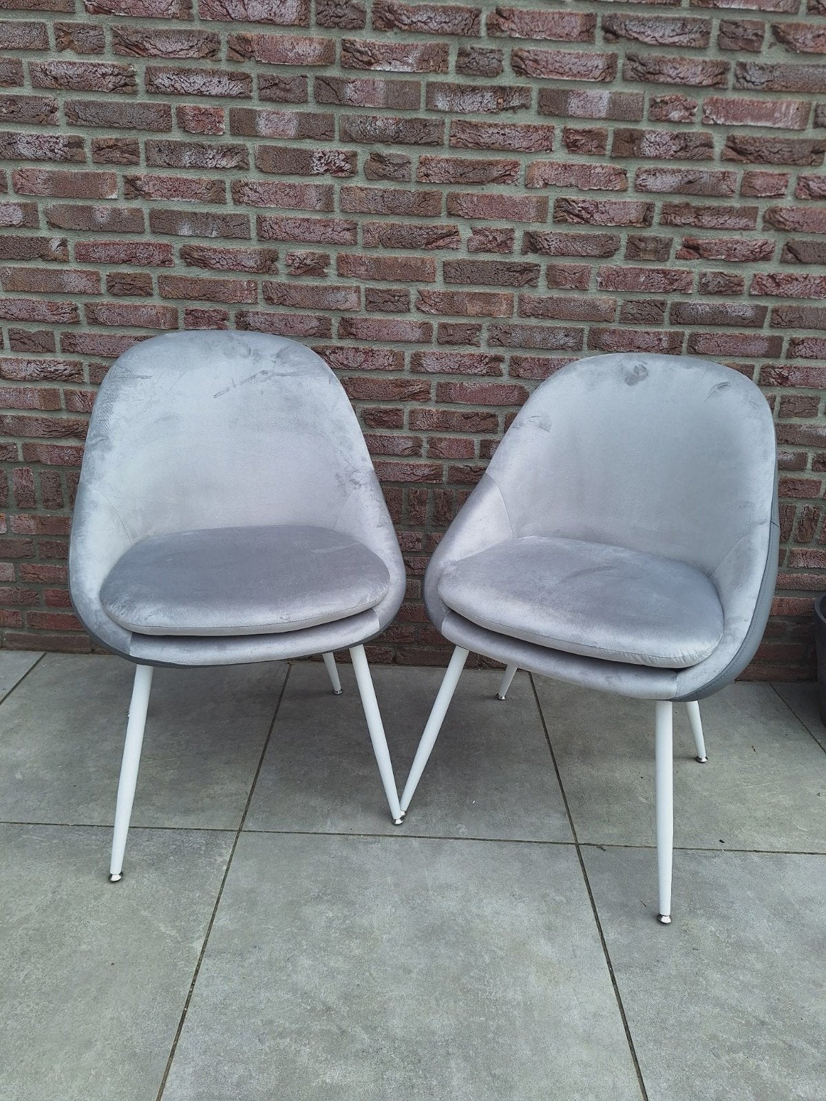 Eetkamer stoel Woonkamerstoel set van 2 Grijs Stof Nieuw!!, Ophalen, Twee, Nieuw, Stof