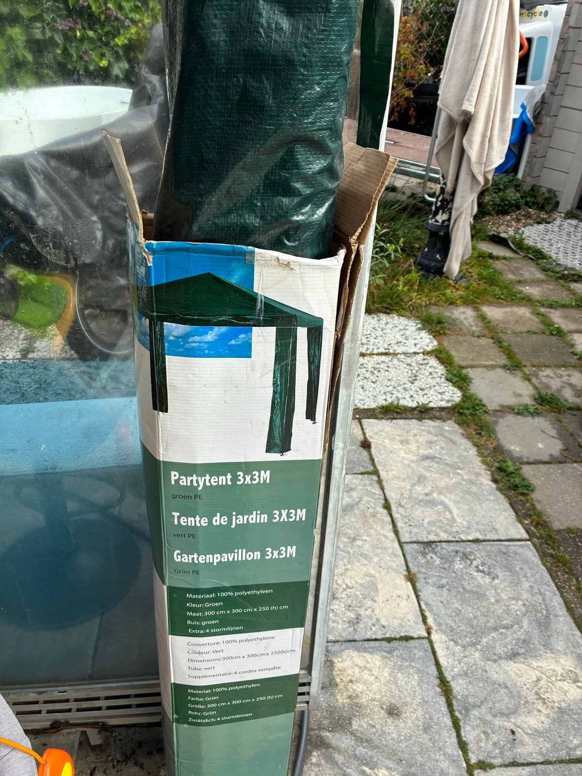 Partytent 3x3 meter met nieuwe raampjes - Zo goed als nieuw, Tuin en Terras, Ophalen, Partytent, Minder dan 4 meter, Minder dan 5 meter