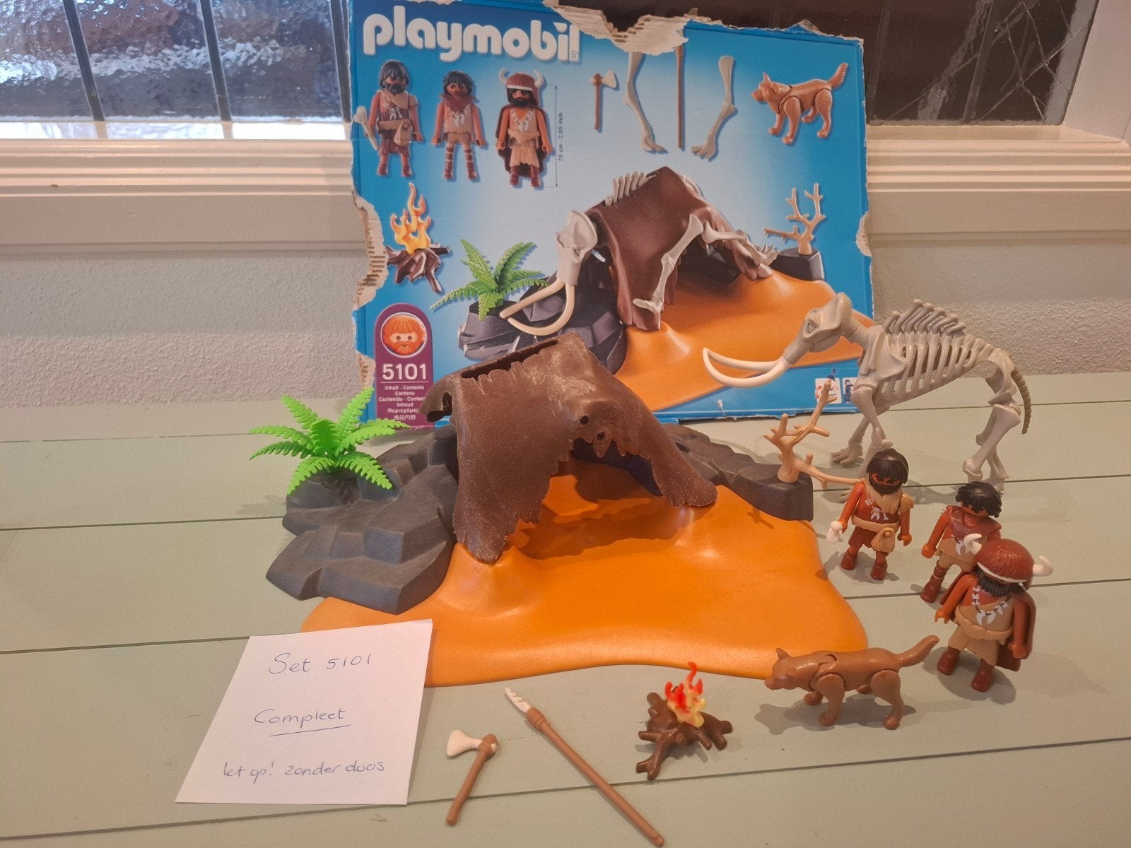 Playmobil 5101 Prehistorie: Mammoet en Holbewoners Set, Complete set, Overige typen, Zo goed als nieuw, Historisch