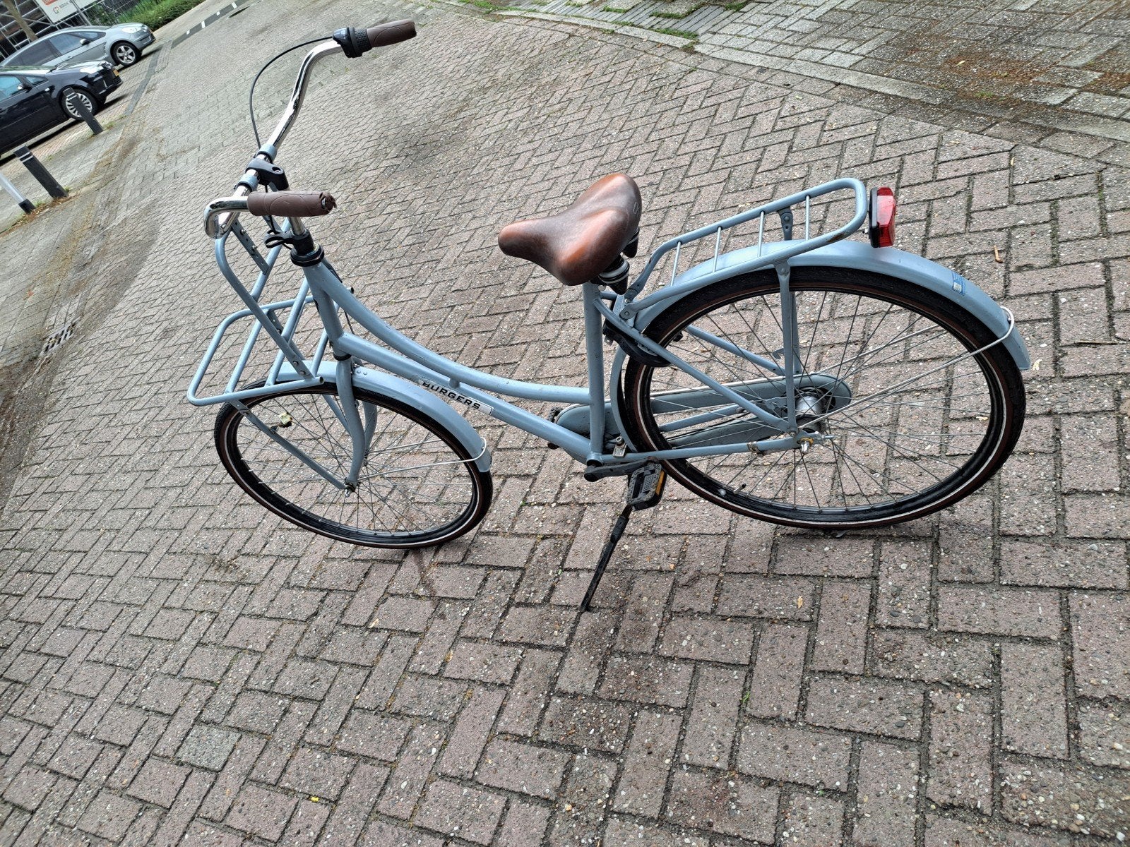 Burgers transportfiets damesfiets met voordrager, Overige merken, Terugtraprem, Gebruikt, Ophalen of Verzenden
