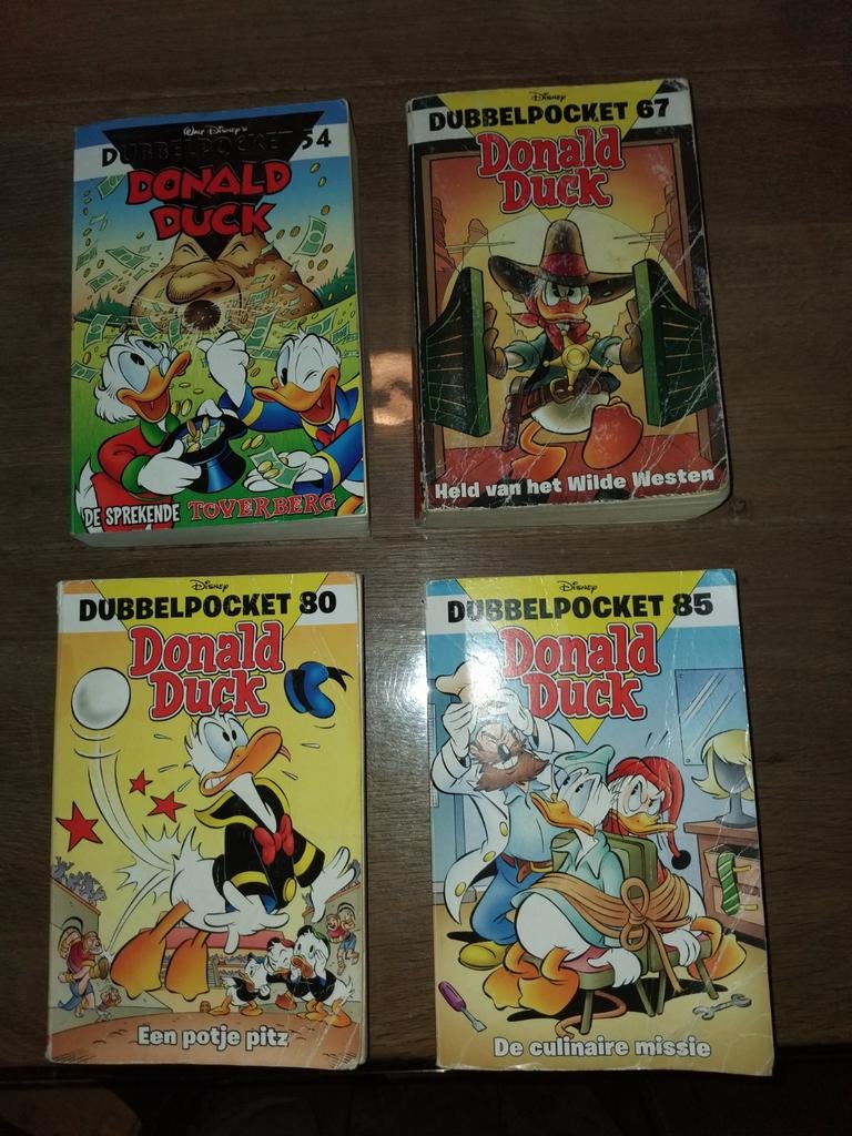 Donald Duck Dubbelpocket 54, 67, 80, 85, Meerdere stripboeken, Ophalen of Verzenden, Gelezen