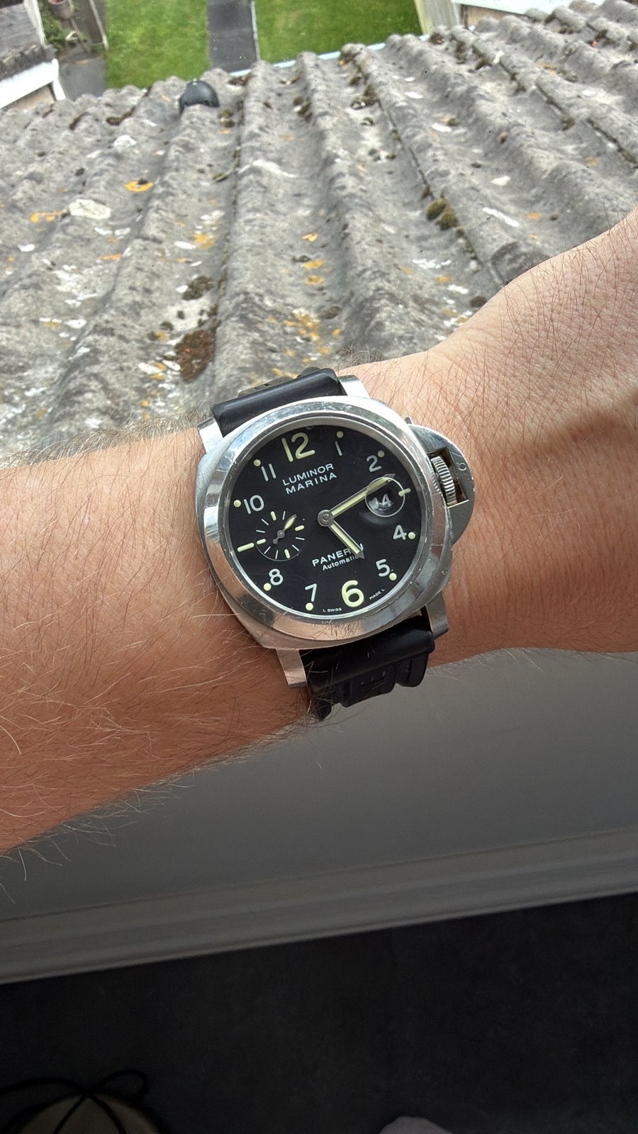 Panerai Luminor Marina Automatic PAM00164 – 44mm, Ophalen of Verzenden, Zo goed als nieuw, Leer, Overige merken