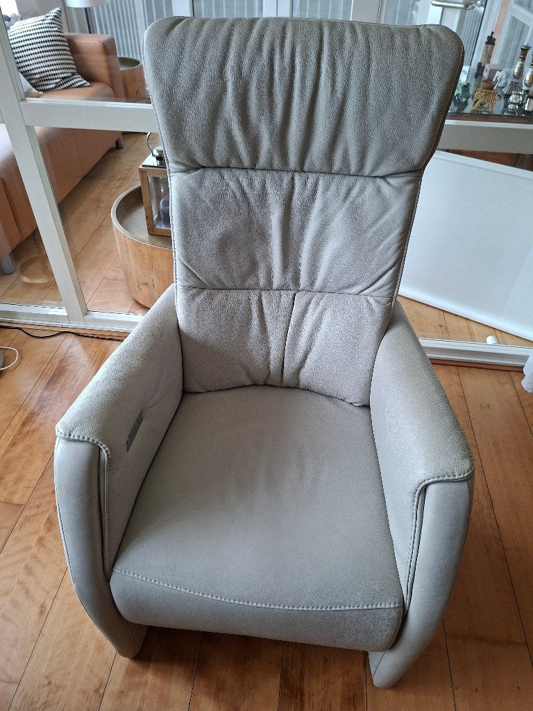 Sta-op leren relaxfauteuil, Ophalen, Zo goed als nieuw, Minder dan 75 cm, Minder dan 50 cm