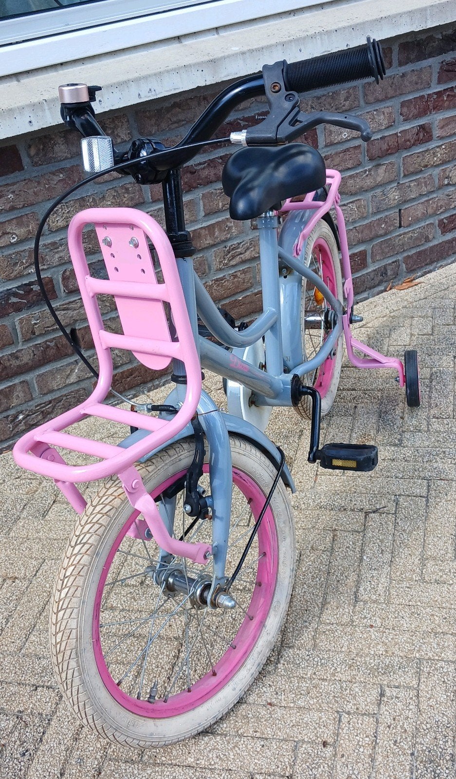 Meisjesfiets 16 inch met zijwieltjes, Fietsen en Brommers, Fietsen | Meisjes, Ophalen of Verzenden, Gebruikt, 16 inch