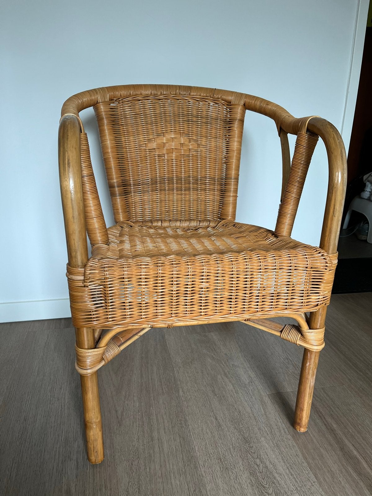 Rotan stoel, Ophalen, Gebruikt, Bruin, Riet of Rotan