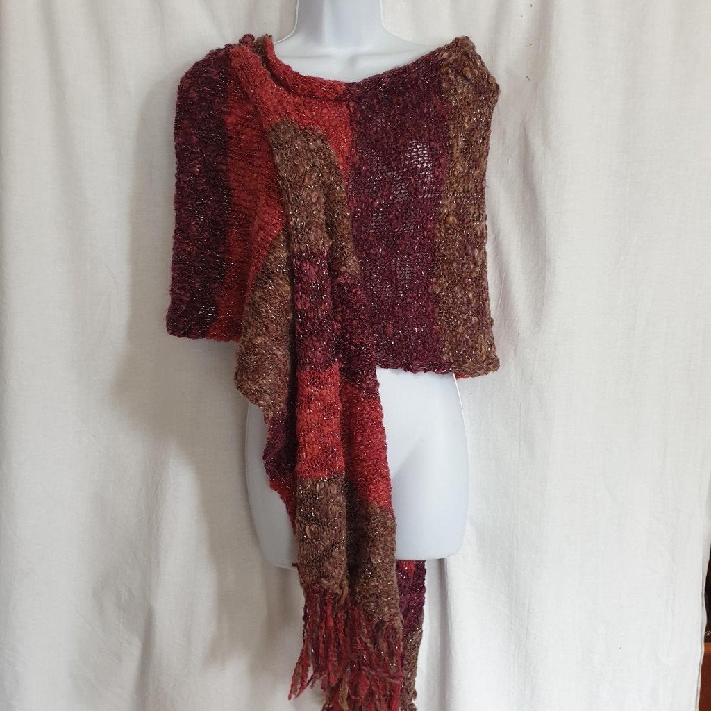 Leuke vrolijke roze-paarse gebreide sjaal met glitterdraad, Kleding | Dames, Mutsen, Sjaals en Handschoenen, Maat 38/40 (M), .
