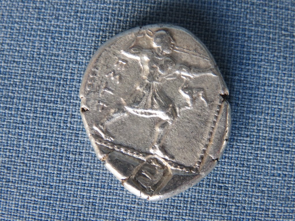 Griekse stater / tetradrachme in zilver - 400 - 350 B.C., Ophalen of Verzenden, Overige landen, Losse munt, Zilver