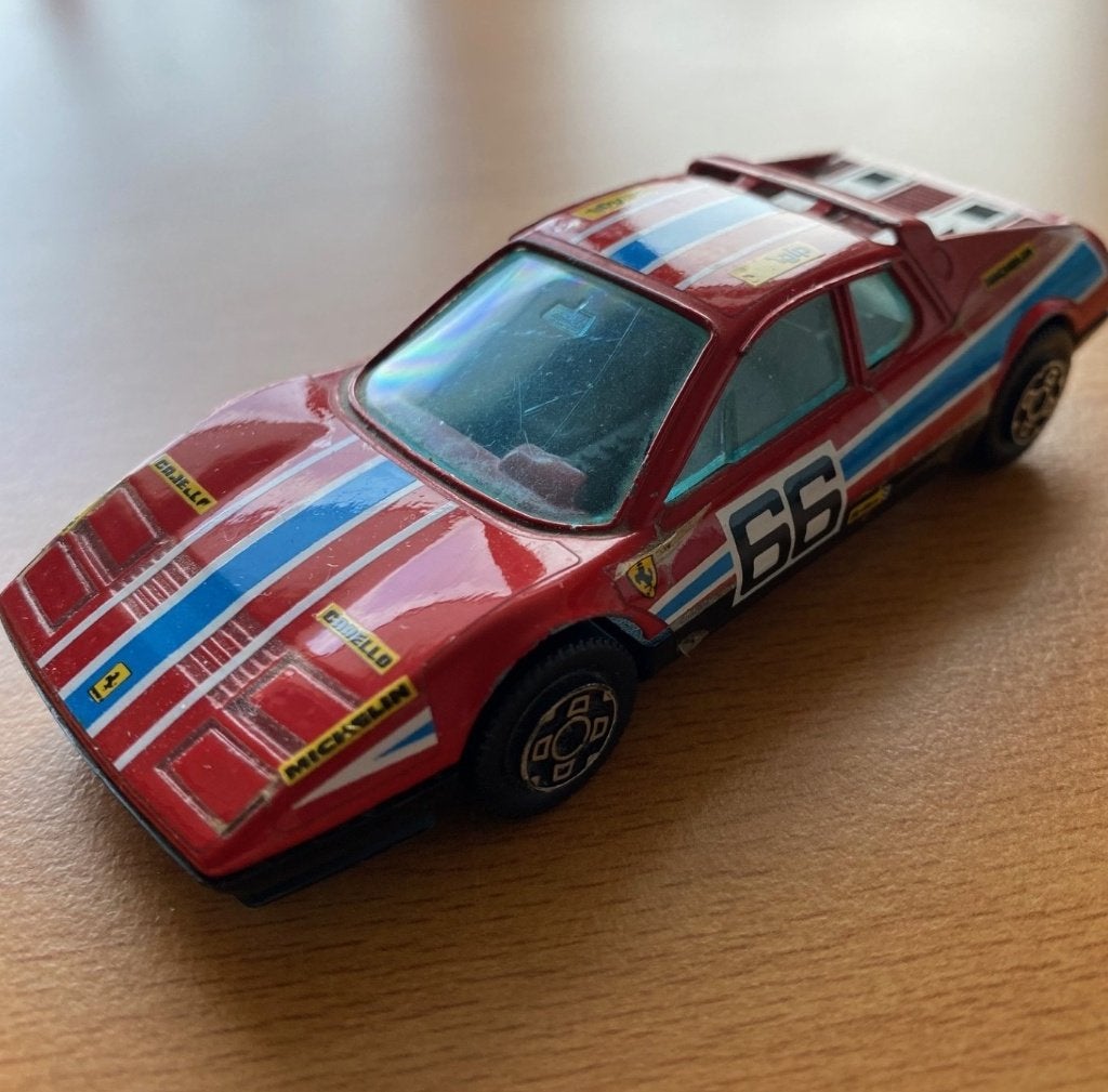Burago Ferrari 512 BB No 66 ROOD, Ophalen of Verzenden, Gebruikt, Auto, Overige merken