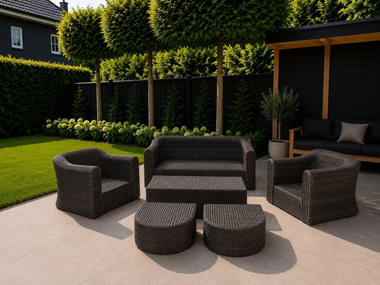 Borek Bali Loungeset Tuinset, Ophalen, Zo goed als nieuw, Wicker, Bank