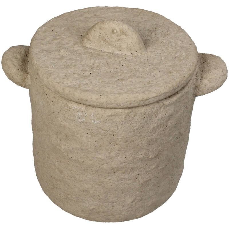 Keepsake Box Beton Beige 14.5x11x13cm, Beige, Nieuw, Met deksel, Ophalen of Verzenden