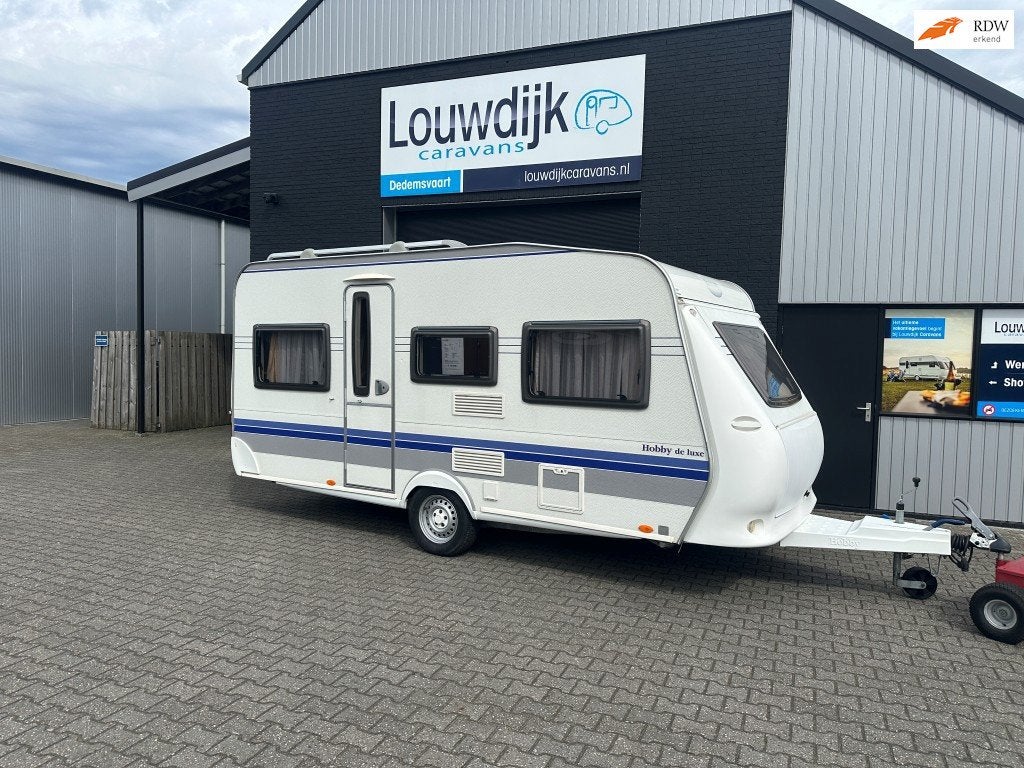 HOBBY De Luxe 450 UF ’07 (Vastbed, Rondzit), Caravans en Kamperen, Vast bed, Rondzit, Hobby, Bedrijf