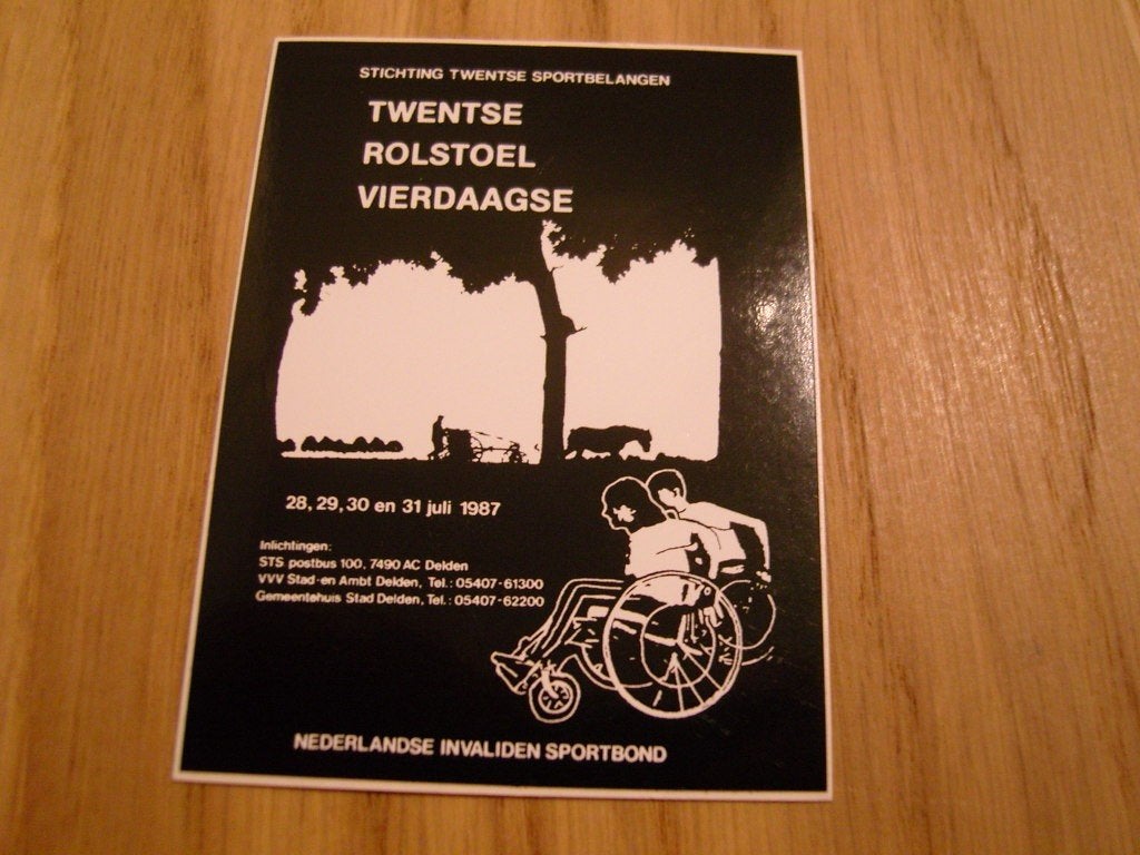 sticker twentse rolstoel vierdaagse 1987 delden, Ophalen, Zo goed als nieuw