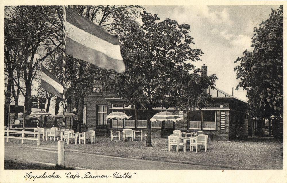 APPELSCHA, Cafe Duinen-Zathe (1938) Ansichtkaart, Ophalen of Verzenden, 1920 tot 1940, Gelopen, Friesland
