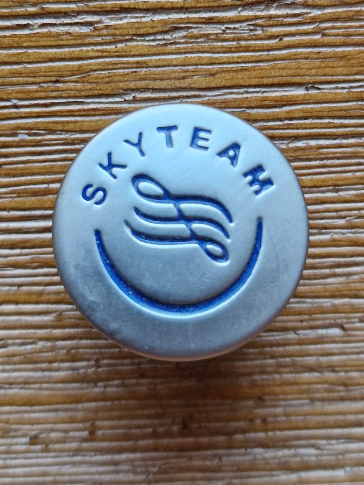 SkyTeam Speldje/Pin - 20 mm doorsnede, Ophalen of Verzenden, Gebruikt, Overige onderwerpen, Speldje of Pin