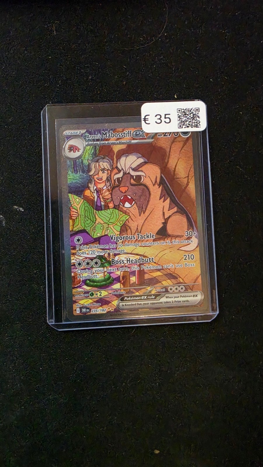 Arven's Mabosstiff ex Pokémon kaart - 235/182, Ophalen of Verzenden, Zo goed als nieuw, Losse kaart