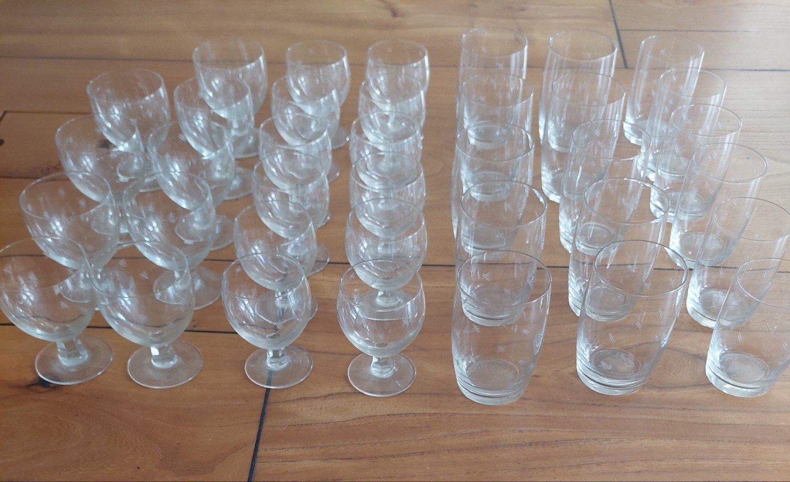 Antiek kristallen glasservies,  37-delig, Ophalen of Verzenden