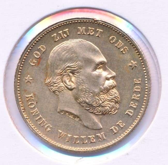 Nederland Gouden tientje 1879/1877 Overslag Willem 3