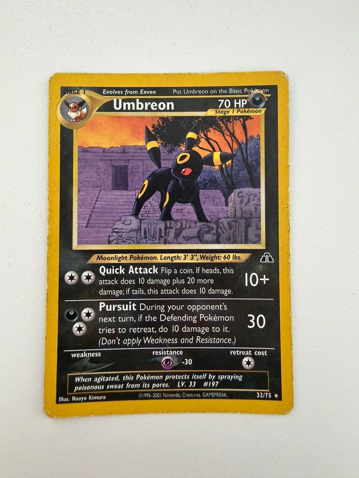 Umbreon Neo Discovery Pokémon kaart, Ophalen of Verzenden, Gebruikt