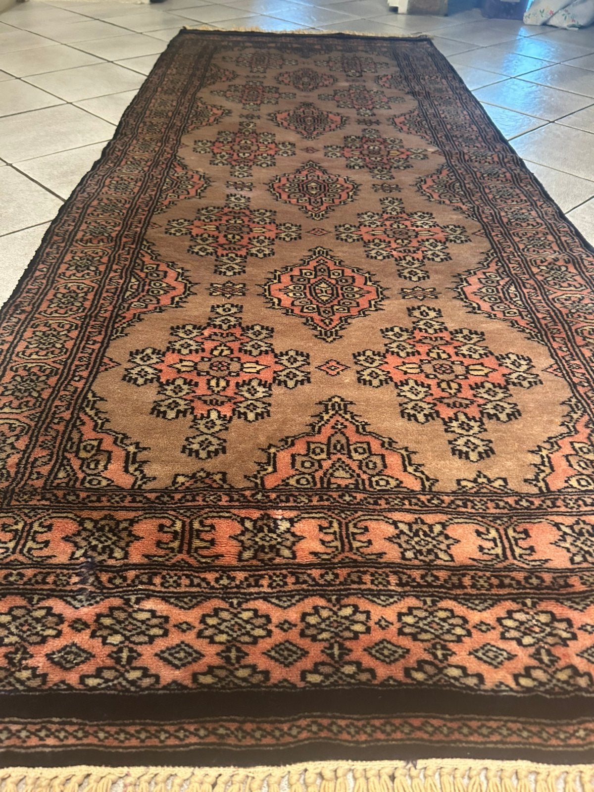 Te koop perzisch loper, 150 tot 200 cm, Overige vormen, Bruin, Loper