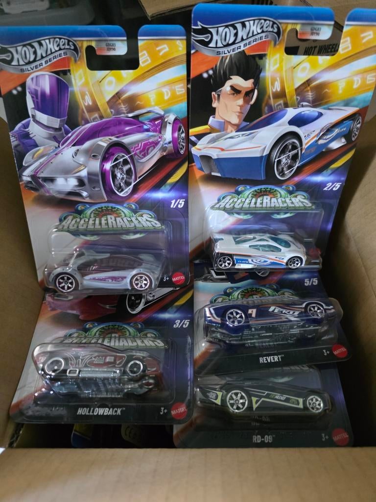 Hot Wheels Acceleracers Silver Series set van 4, Matel, Onbekend, Nieuw, Ophalen of Verzenden