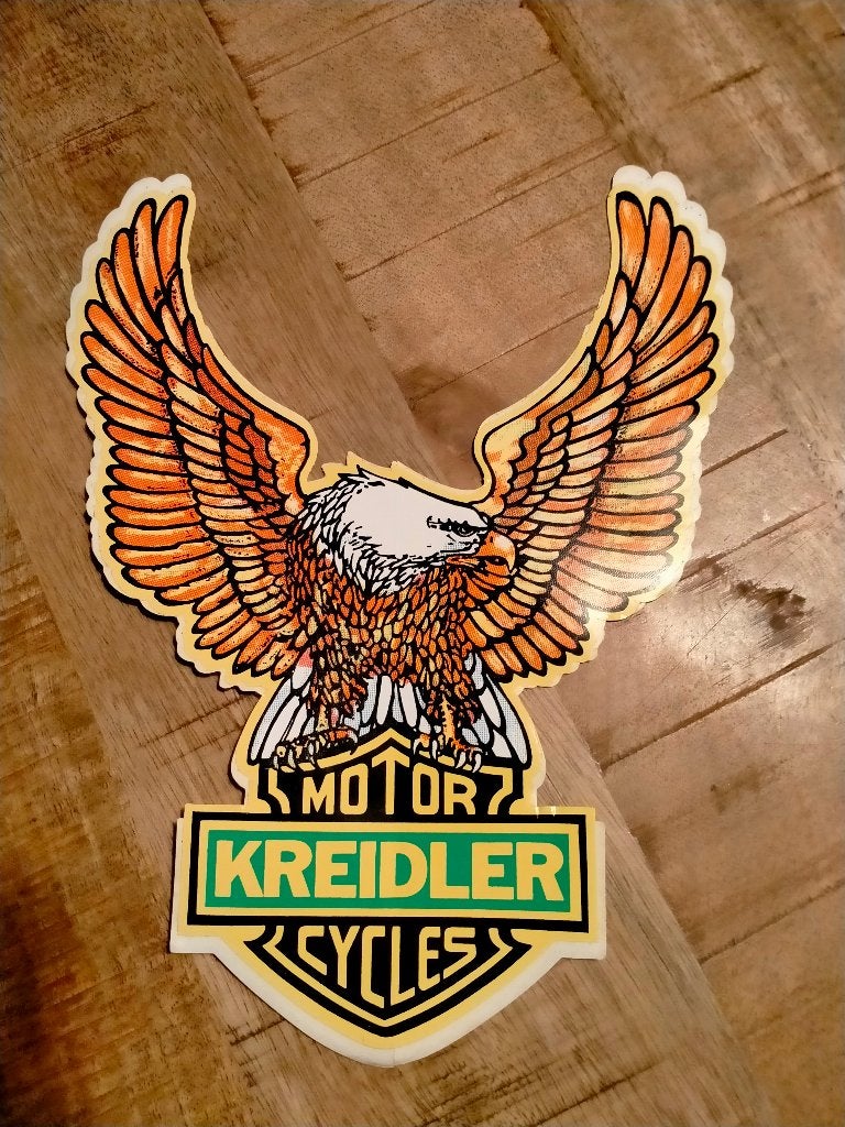Kreidler Motor cycles biker vintage GROTE sticker adelaar, Ophalen of Verzenden, Zo goed als nieuw, Overige typen