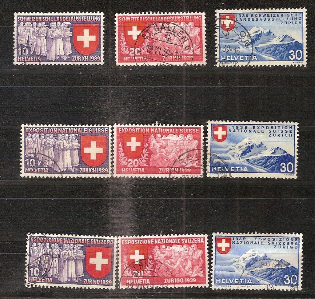 Zwitserland 335-343, Ophalen of Verzenden, Gestempeld
