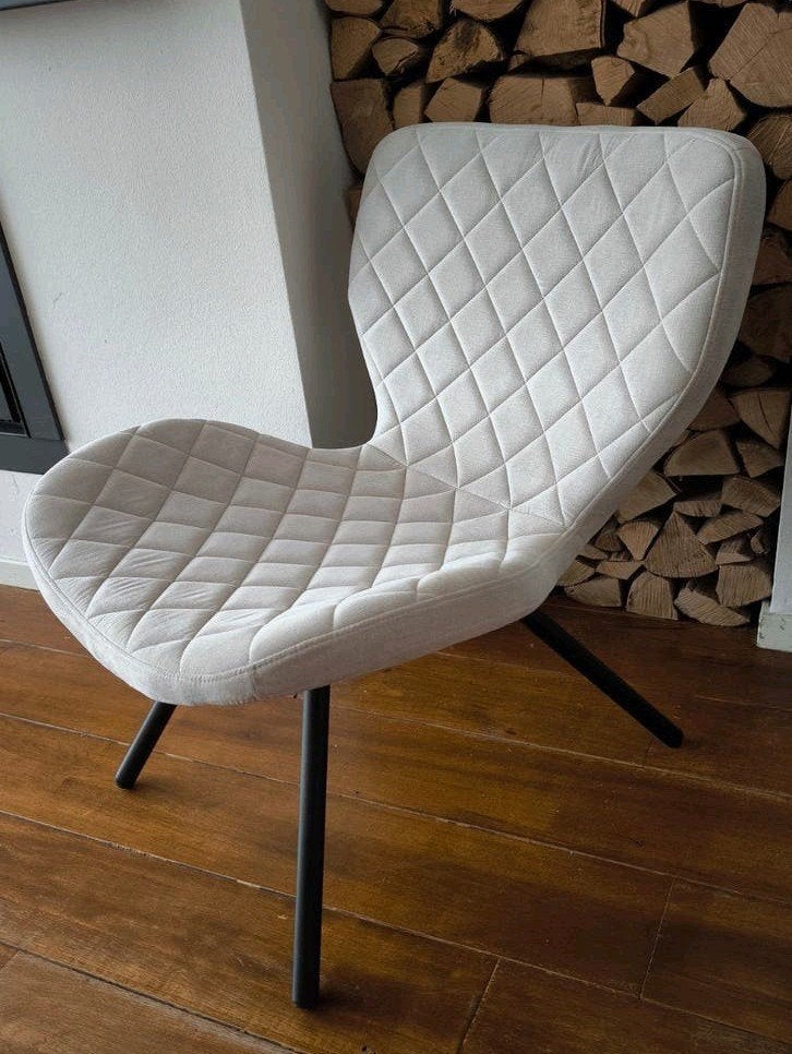 Fauteuil stoel kwantum eetkamerstoel Lucca licht grijs, Huis en Inrichting, Stoelen, Ophalen, Eén