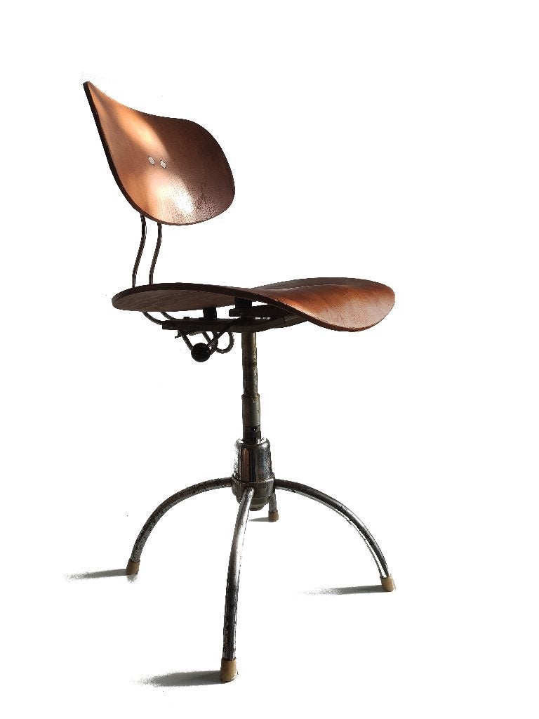 Schitterende vintage originele Egon Eiermann design stoel, Ophalen, Gebruikt, Bruin, Eén