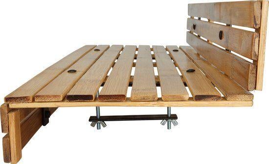 Bamboe Balkonbar/ balkontafel Naturel Tali 90 x 30 cm nieuw, Ophalen of Verzenden, Nieuw, Rond, Overige materialen