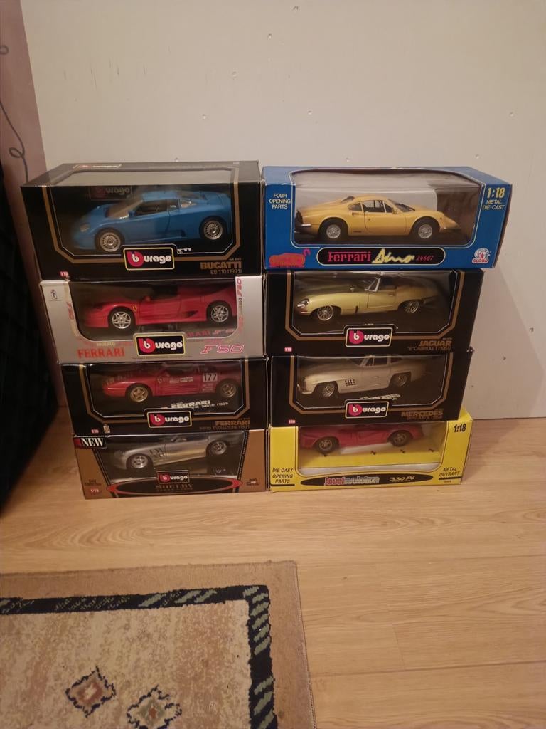Bburago Jouef 1/18 modelauto's, Hobby en Vrije tijd, Modelauto's | 1:18, Gebruikt, Auto, Anson, Ophalen of Verzenden