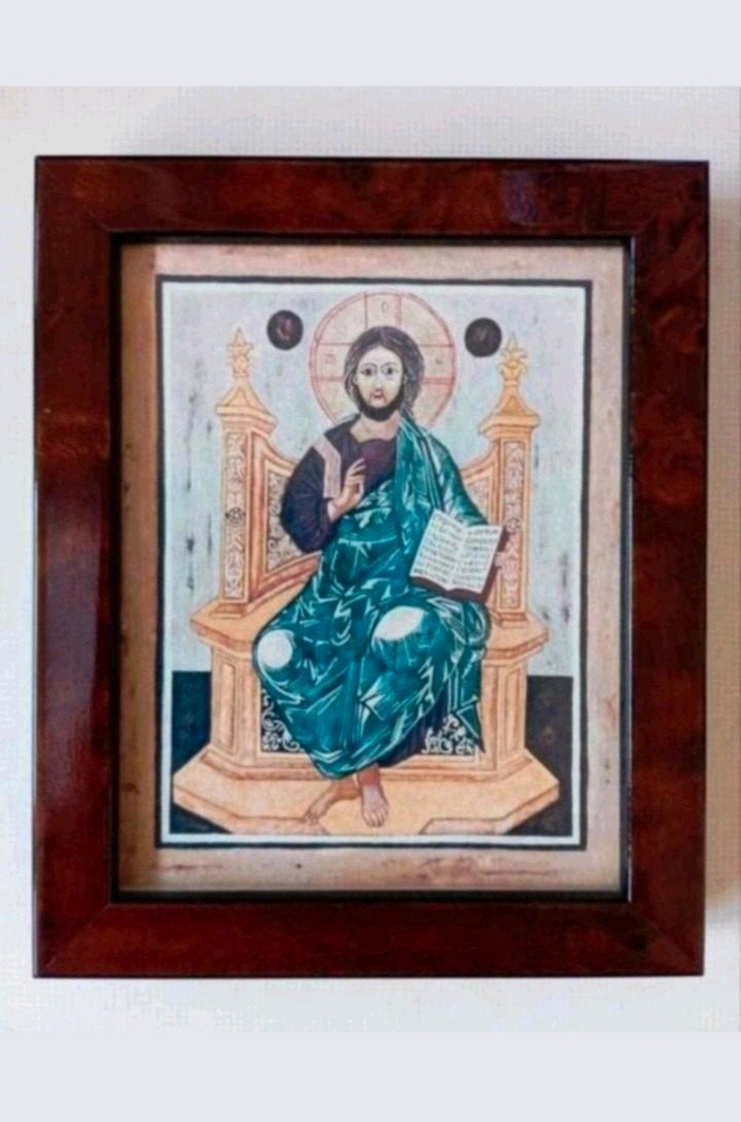 Mooie afbeelding Byzantijns icoon van Christus Panto Crator, Ophalen of Verzenden