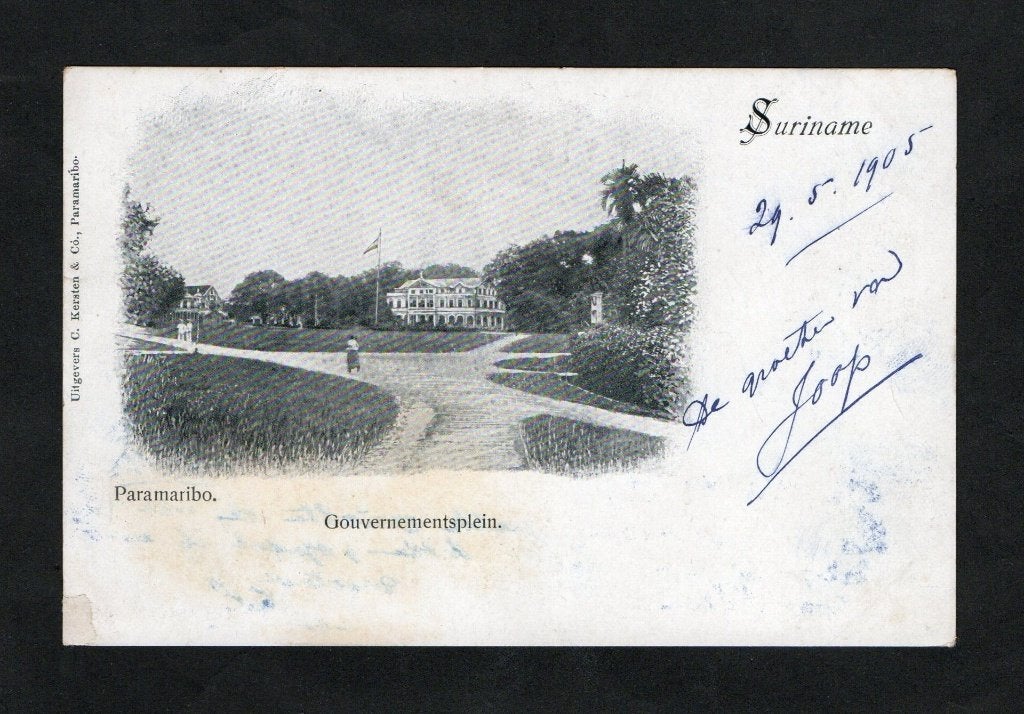 Suriname Paramaribo Gouvernementsplein 1905., Ophalen of Verzenden, Voor 1920, Gelopen, Buiten Europa