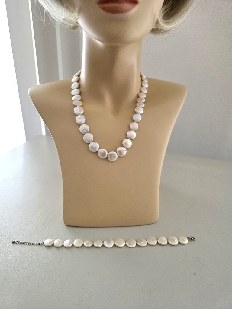 Ketting en armband, Sieraden, Tassen en Uiterlijk, Verstelbaar, Beige, Nieuw, Ophalen of Verzenden