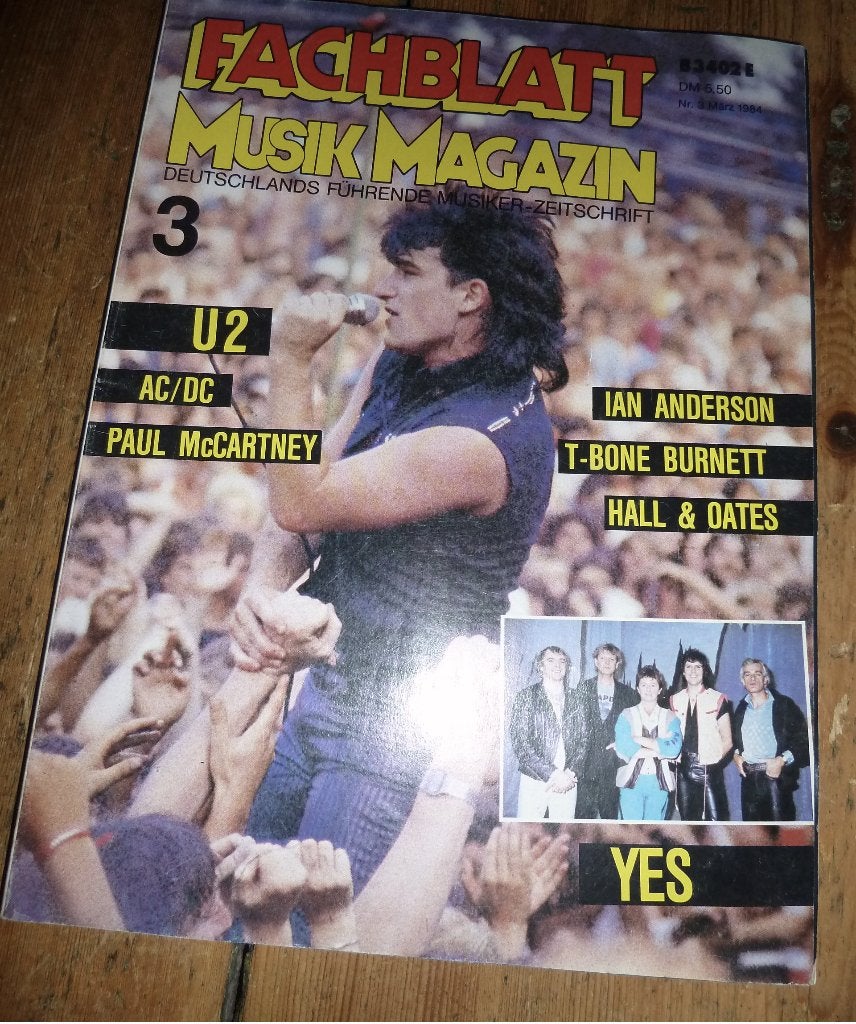 artiest U2 op cover - FACHBLATT - gebruikt - mrt 1984 nr 3, Ophalen of Verzenden, Zo goed als nieuw, Foto of Kaart