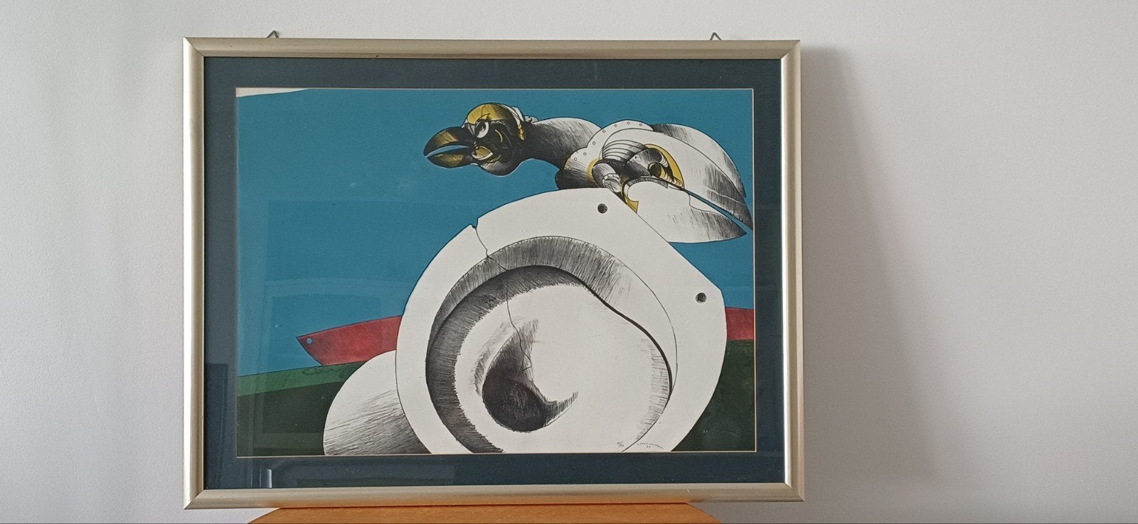 Abstracte vogel en schelpen print, Ophalen of Verzenden