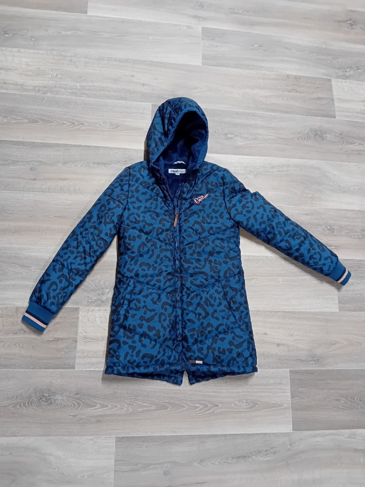 Moodstreet jas nieuw!maat 158/164, blauw luipaardprint, Meisje, Nieuw, Ophalen of Verzenden, Moodstreet
