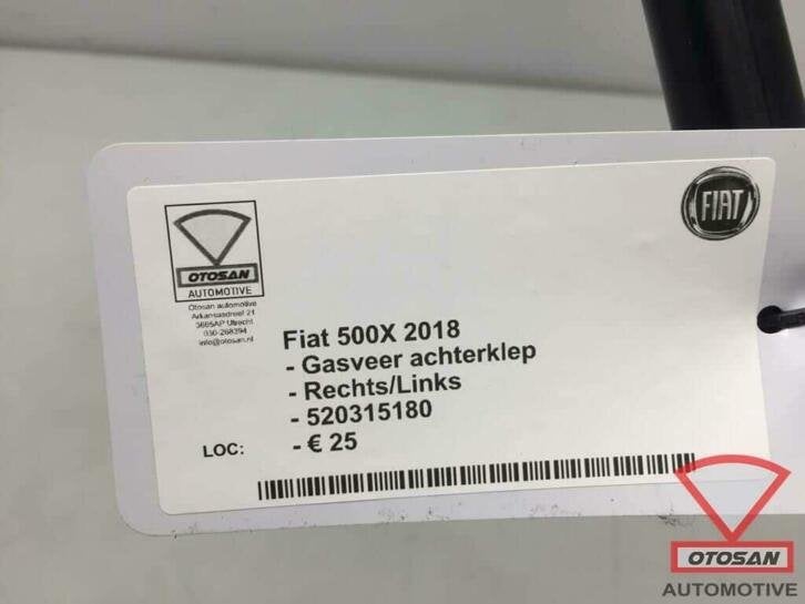 fiat 500x 2018 gasveer achterklep rechts links 520315180, Auto-onderdelen, Gebruikt, Stellantis Europe S.p.A., Links, Ophalen of Verzenden