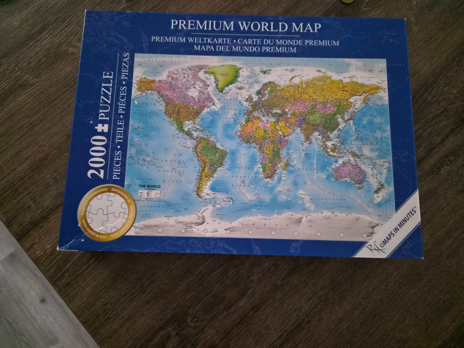 Legpuzzel Wereldkaart 2000 stukjes, Ophalen, Meer dan 1500 stukjes, Zo goed als nieuw, Legpuzzel
